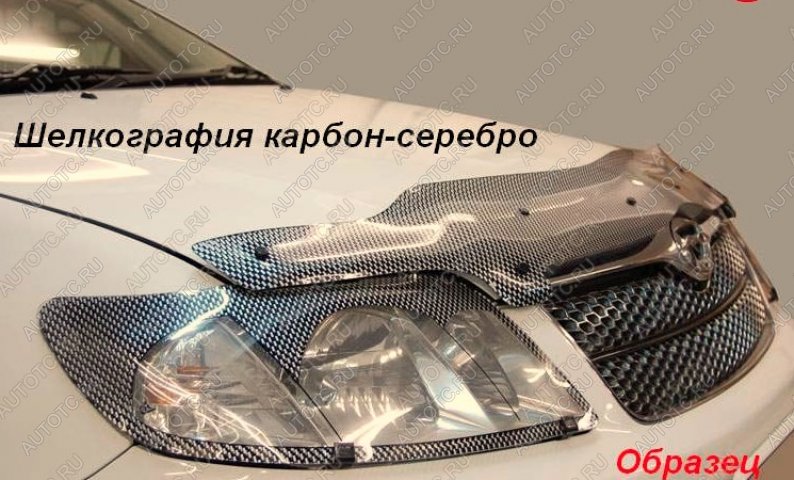 2 599 р. Защита фар CA-Plastic  Toyota Land Cruiser Prado  J120 (2002-2009) (Шелкография карбон серебро)  с доставкой в г. Краснодар