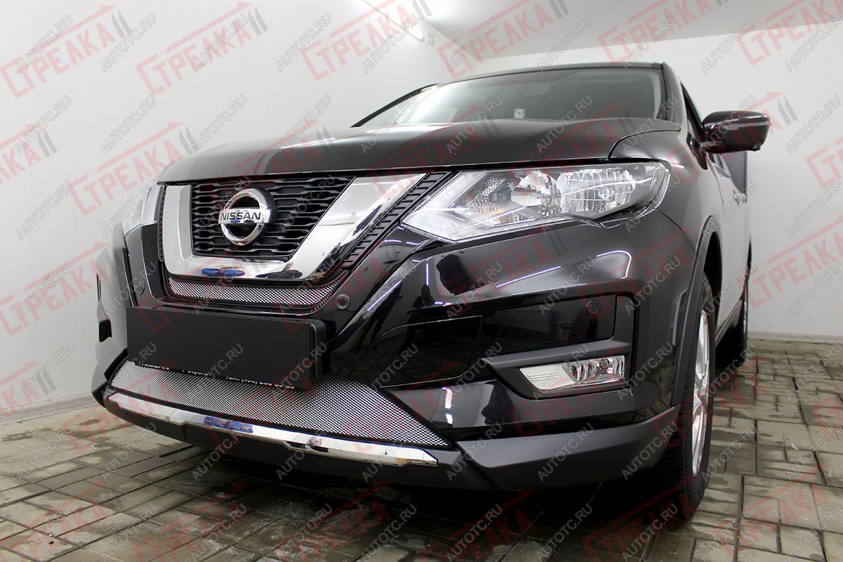 3 599 р. Защита радиатора (середина) Стрелка11 Стандарт  Nissan X-trail  3 T32 (2017-2022) рестайлинг (хром)  с доставкой в г. Краснодар