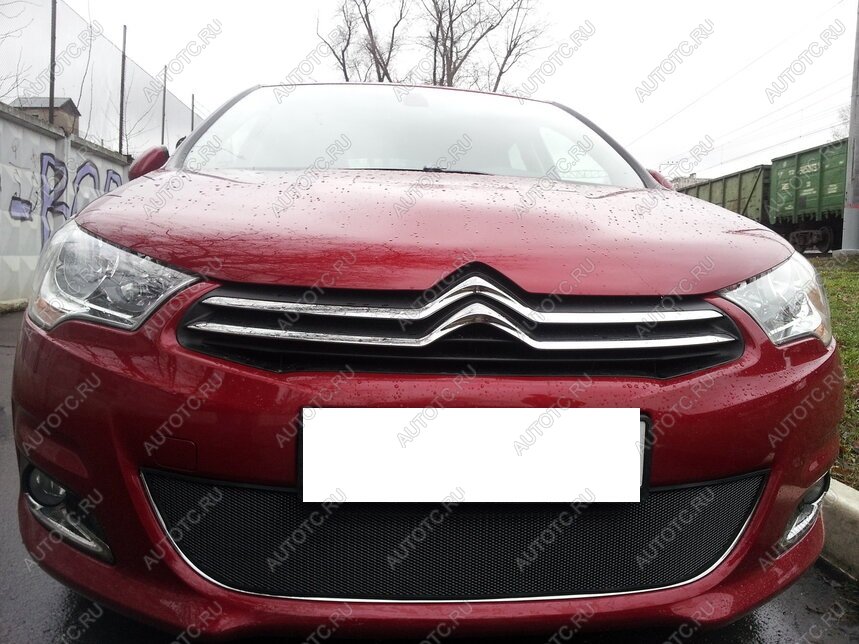 799 р. Зимняя заглушка решетки радиатора Стрелка11  CITROEN C4  B7 (2011-2018) хэтчбэк 5 дв. (черная)  с доставкой в г. Краснодар