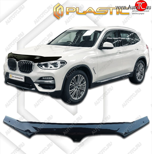 2 199 р. Дефлектор капота CA-Plastic  BMW X3  G01 (2017-2023) дорестайлинг, рестайлинг (classic черный, без надписи)  с доставкой в г. Краснодар