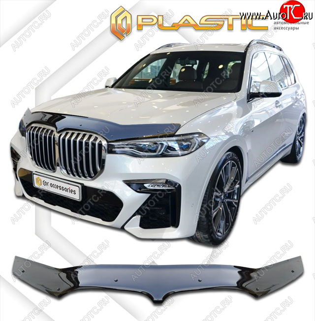 2 379 р. Дефлектор капота CA-Plastic  BMW X7  G07 (2018-2022) (classic черный, без надписи)  с доставкой в г. Краснодар