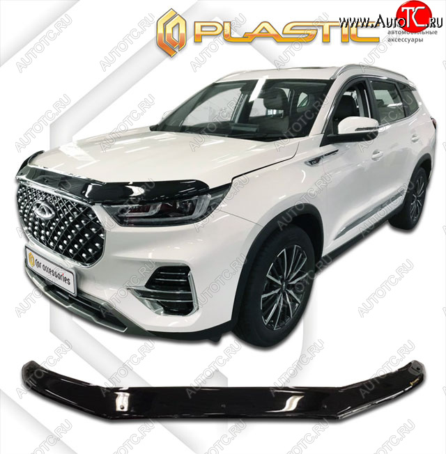 2 099 р. Дефлектор капота CA-Plastic  Chery Tiggo 8 PRO (2021-2025) (classic черный, без надписи)  с доставкой в г. Краснодар