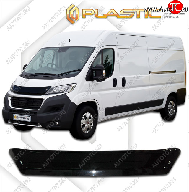 2 099 р. Дефлектор капота CA-Plastic  Fiat Ducato  290 (2014-2024) (classic черный, без надписи)  с доставкой в г. Краснодар