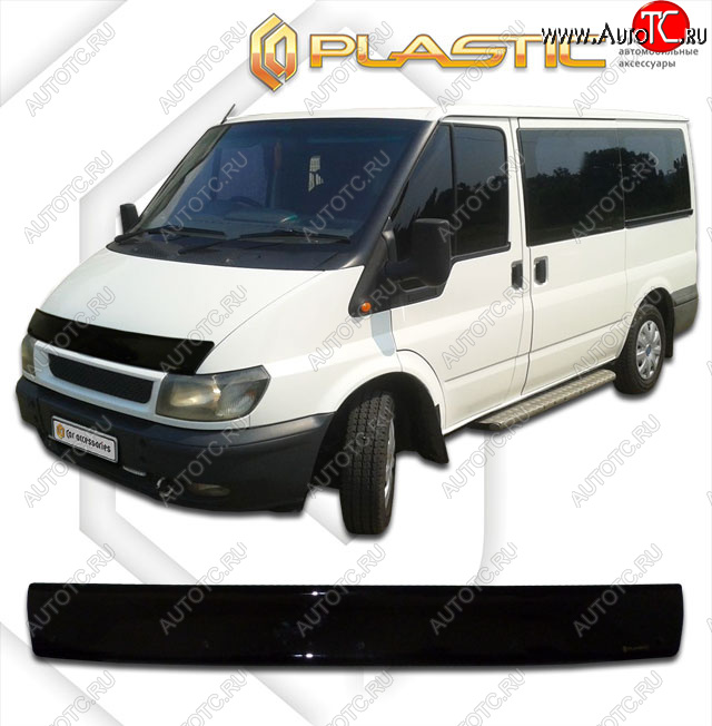 1 999 р. Дефлектор капота CA-Plastic  Ford Transit (2000-2006) цельнометаллический фургон дорестайлинг (classic черный, без надписи)  с доставкой в г. Краснодар