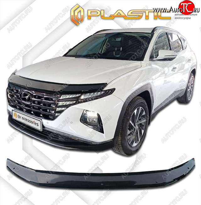 2 099 р. Дефлектор капота CA-Plastic  Hyundai Tucson  NX4 (2020-2022) (classic черный, без надписи)  с доставкой в г. Краснодар