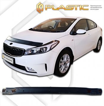 1 999 р. Дефлектор капота CA-Plastic  KIA Cerato  3 YD (2016-2019) рестайлинг седан (classic черный, без надписи)  с доставкой в г. Краснодар. Увеличить фотографию 1