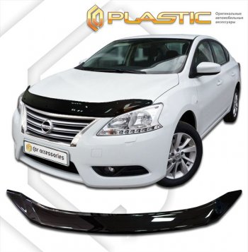 2 079 р. Дефлектор капота CA-Plastic  Nissan Bluebird Sylphy  седан (2012-2025) NB17 (classic черный, без надписи)  с доставкой в г. Краснодар. Увеличить фотографию 1