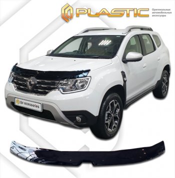 2 099 р. Дефлектор капота CA-Plastic  Renault Duster  HM (2021-2024) рестайлинг (classic черный, без надписи)  с доставкой в г. Краснодар. Увеличить фотографию 1