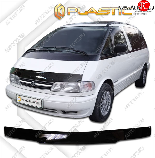 1 999 р. Дефлектор капота CA-Plastic  Toyota Estima Emina  XR10, XR20 (1992-1999) минивэн дорестайлинг, минивэн 1-ый рестайлинг, минивэн 2-ой рестайлинг (classic черный, без надписи)  с доставкой в г. Краснодар