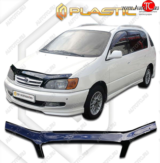 2 159 р. Дефлектор капота CA-Plastic  Toyota Ipsum  SXM10 (1998-2001) рестайлинг (classic черный, без надписи)  с доставкой в г. Краснодар