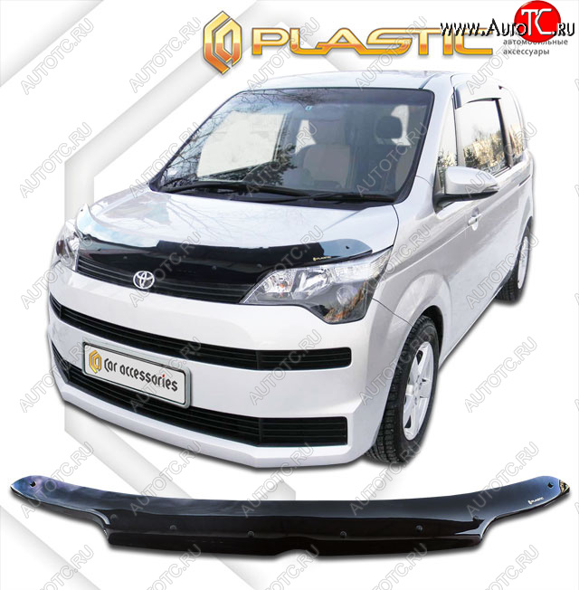 2 079 р. Дефлектор капота CA-Plastic  Toyota Spade  NP140 (2012-2020) хэтчбэк 5 дв. (classic черный, без надписи)  с доставкой в г. Краснодар