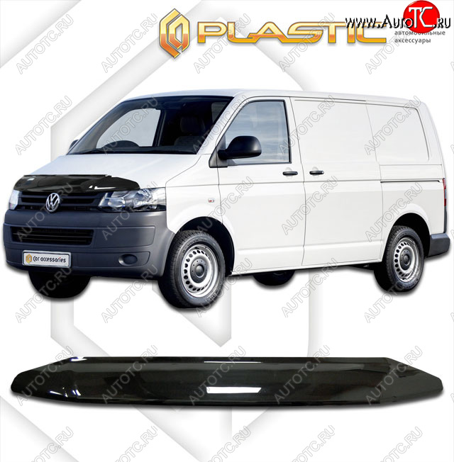 1 869 р. Дефлектор капота CA-Plastic  Volkswagen Multivan  T5 (2009-2015) рестайлинг (classic черный, без надписи)  с доставкой в г. Краснодар