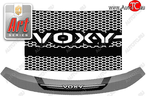 2 299 р. Дефлектор капота CA-Plastic  Toyota Voxy  минивэн (2014-2017) R80 дорестайлинг (Серия Art черная)  с доставкой в г. Краснодар