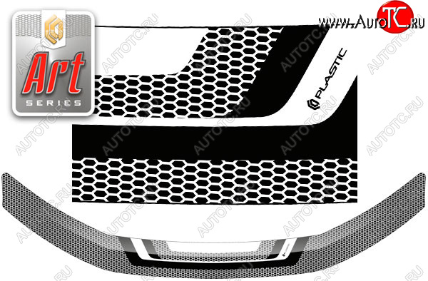 2 159 р. Дефлектор капота CA-Plastic  Лада Ларгус (2012-2024) дорестайлинг R90, рестайлинг R90 (Серия Art графит)  с доставкой в г. Краснодар