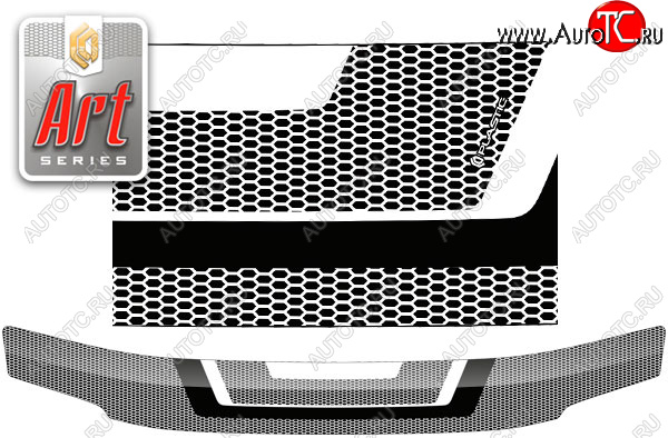 2 159 р.  Дефлектор капота CA-Plastic  Toyota Town Ace  3 (1996-2008) (Серия Art серебро)  с доставкой в г. Краснодар