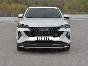 Защита переднего бампера d42 секции SLITKOFF Haval (Хавал) F7x (ф7икс) (2022-2024)  рестайлинг