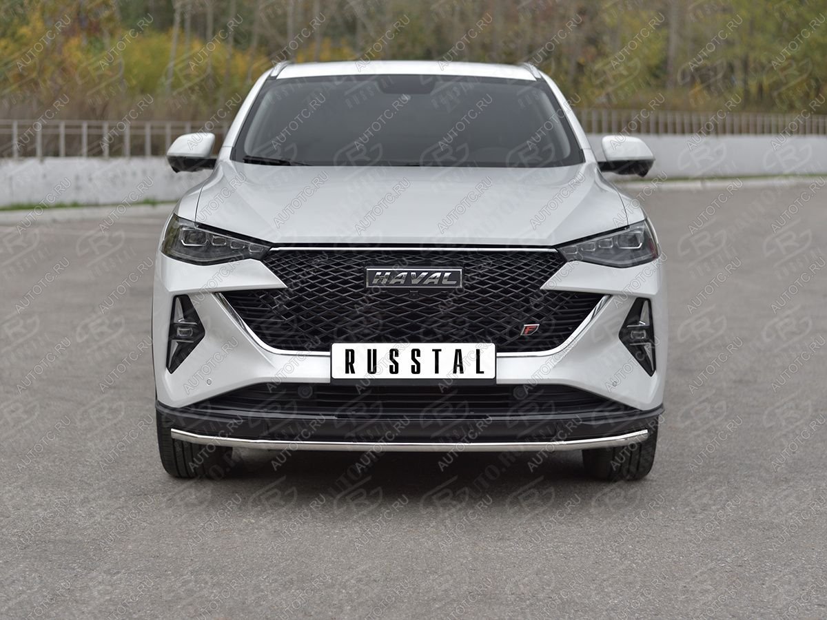 12 999 р. Защита переднего бампера d42 секции SLITKOFF  Haval F7x (2022-2024)  рестайлинг (серые)  с доставкой в г. Краснодар