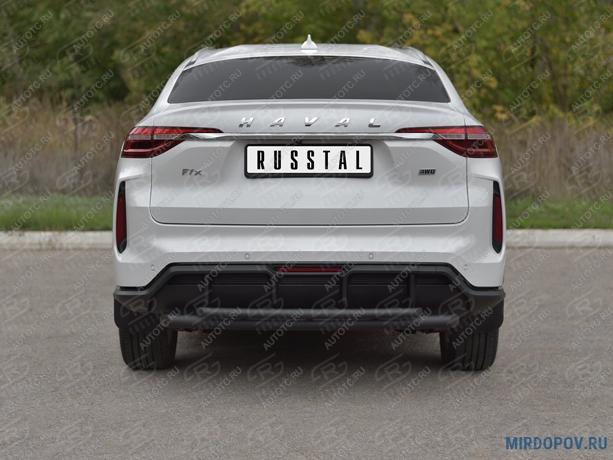 13 699 р. Защита заднего бампера d63*42 SLITKOFF  Haval F7x (2022-2024)  рестайлинг (черный)  с доставкой в г. Краснодар