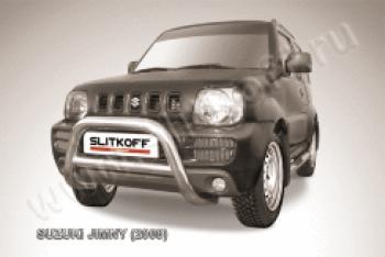 Защита переднего бампера кенгурятник d76 низкий Slitkoff Suzuki Jimny JB23/JB43 2-ой рестайлинг (2012-2018)