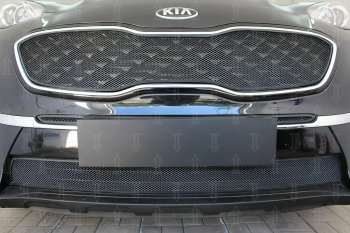 3 699 р. Защитная сетка в бампер (верх, ячейка 3х7 мм) Alfeco Стандарт  KIA Sportage  4 QL (2018-2022) рестайлинг (Чёрная)  с доставкой в г. Краснодар. Увеличить фотографию 2