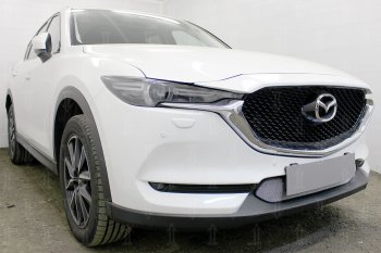 3 199 р. Защитная сетка в бампер (низ, ячейка 3х7 мм) Alfeco Стандарт  Mazda CX-5  KF (2016-2024) (Хром)  с доставкой в г. Краснодар. Увеличить фотографию 4