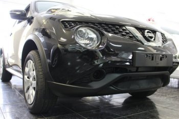 3 099 р. Защитная сетка в бампер (низ, ячейка 3х7 мм) Стрелка11 Стандарт  Nissan Juke  1 YF15 (2014-2020) рестайлинг (Чёрная)  с доставкой в г. Краснодар. Увеличить фотографию 2