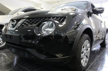 3 099 р. Защитная сетка в бампер (низ, ячейка 3х7 мм) Стрелка11 Стандарт  Nissan Juke  1 YF15 (2014-2020) рестайлинг (Чёрная)  с доставкой в г. Краснодар. Увеличить фотографию 3