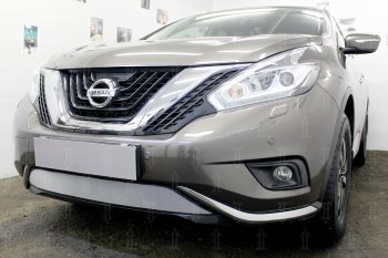 3 699 р. Защитная сетка в бампер (низ, ячейка 3х7 мм) Стрелка11 Стандарт Nissan Murano 3 Z52 дорестайлинг (2015-2022) (Хром)  с доставкой в г. Краснодар. Увеличить фотографию 4