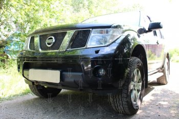 3 399 р. Защитная сетка в бампер (низ, ячейка 3х7 мм) Стрелка11 Стандарт  Nissan Navara  2 D40 - Pathfinder  R51 (Чёрная)  с доставкой в г. Краснодар. Увеличить фотографию 2