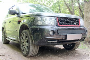 4 499 р. Защитная сетка в бампер (низ, ячейка 4х10 мм) Alfeco Премиум Land Rover Range Rover Sport 1 L320 дорестайлинг (2005-2009) (Чёрная)  с доставкой в г. Краснодар. Увеличить фотографию 3