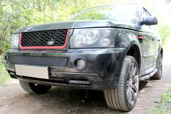 4 199 р. Защитная сетка в бампер (середина, ячейка 4х10 мм) Alfeco Премиум Land Rover Range Rover Sport 1 L320 дорестайлинг (2005-2009) (Чёрная)  с доставкой в г. Краснодар. Увеличить фотографию 2