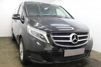 4 949 р. Защитная сетка в бампер (низ, ячейка 4х10 мм) Alfeco Премиум  Mercedes-Benz Vito  W447 (2015-2020) дорестайлинг (Чёрная)  с доставкой в г. Краснодар. Увеличить фотографию 2