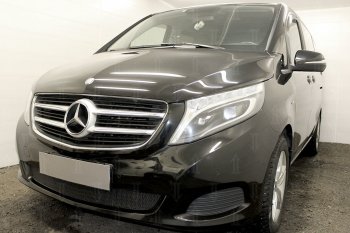 4 949 р. Защитная сетка в бампер (низ, ячейка 4х10 мм) Alfeco Премиум  Mercedes-Benz Vito  W447 (2015-2020) дорестайлинг (Чёрная)  с доставкой в г. Краснодар. Увеличить фотографию 3