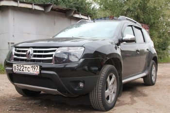 4 199 р. Защитная сетка в бампер (низ, ячейка 4х10 мм) Стрелка11 Премиум Renault Duster HS дорестайлинг (2010-2015) (Чёрная)  с доставкой в г. Краснодар. Увеличить фотографию 2