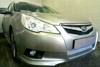 4 199 р. Защитная сетка в бампер (низ, ячейка 4х10 мм) Стрелка11 Премиум Subaru Legacy BM/B14 дорестайлинг седан (2009-2013) (Хром)  с доставкой в г. Краснодар. Увеличить фотографию 3