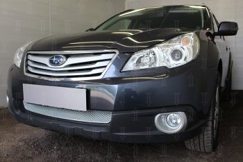 4 199 р. Защитная сетка в бампер (низ, ячейка 4х10 мм) Стрелка11 Премиум Subaru Outback BR/B14 дорестайлинг универсал (2009-2013) (Хром)  с доставкой в г. Краснодар. Увеличить фотографию 3