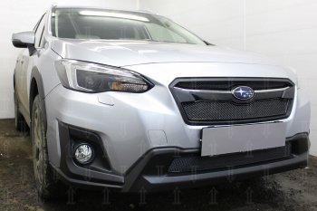 4 199 р. Защитная сетка в бампер (низ, ячейка 4х10 мм) Стрелка11 Премиум Subaru XV GT/G24 дорестайлинг (2017-2021) (Чёрная)  с доставкой в г. Краснодар. Увеличить фотографию 3