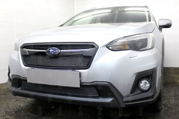 4 199 р. Защитная сетка в бампер (низ, ячейка 4х10 мм) Стрелка11 Премиум Subaru XV GT/G24 дорестайлинг (2017-2021) (Чёрная)  с доставкой в г. Краснодар. Увеличить фотографию 4