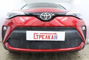 5 399 р. Защитная сетка в бампер (низ, ячейка 4х10 мм) Стрелка11 Премиум Toyota C-HR NGX10, ZGX10 рестайлинг (2019-2024) (Чёрная)  с доставкой в г. Краснодар. Увеличить фотографию 2