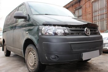 4 199 р. Защитная сетка в бампер (низ, ячейка 4х10 мм) Стрелка11 Премиум Volkswagen Caravelle T5 рестайлинг (2009-2015) (Чёрная)  с доставкой в г. Краснодар. Увеличить фотографию 2