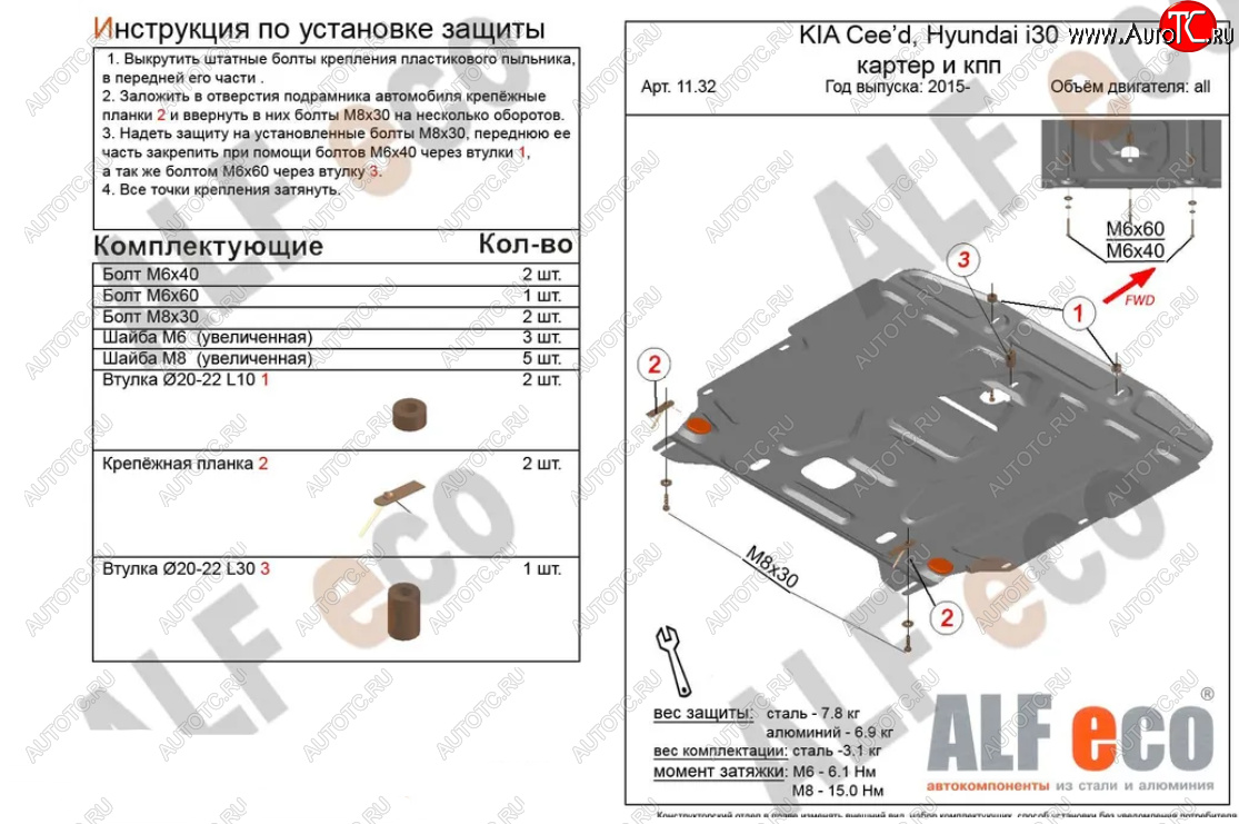 4 999 р. Защита картера двигателя и КПП Alfeco  KIA Cerato  3 YD (2016-2019) рестайлинг седан (Сталь 2 мм)  с доставкой в г. Краснодар