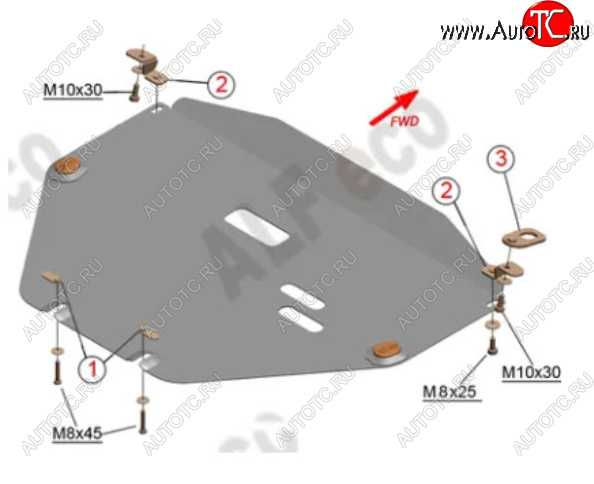 9 899 р. Защита картера двигателя и КПП Alfeco  Honda CR-V  RW,RT (2016-2022) дорестайлинг, рестайлинг (Алюминий 3 мм)  с доставкой в г. Краснодар