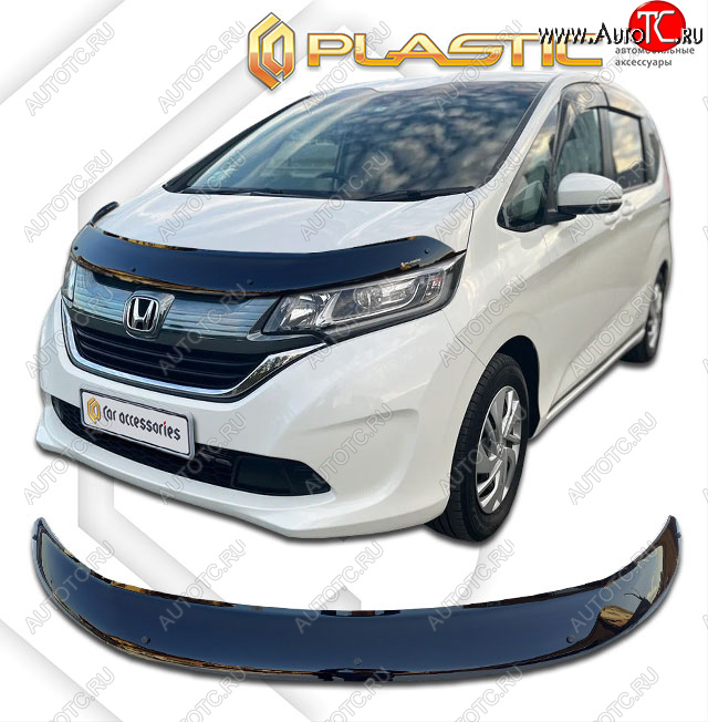 2 189 р. Дефлектор капота CA-Plastic  Honda Freed  GB7,GB8,GB5,GB6 (2016-2019) минивэн дорестайлинг (classic черный, без надписи)  с доставкой в г. Краснодар