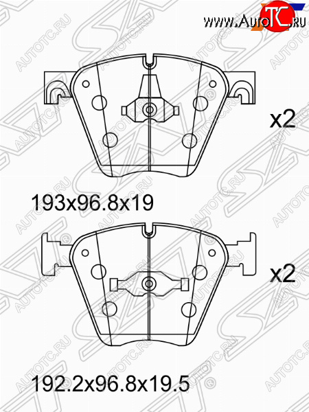 3 999 р. Колодки тормозные SAT (передние)  BMW X6  F16 (2014-2020)  с доставкой в г. Краснодар