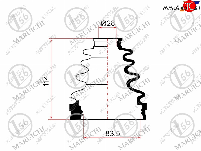 1 399 р. Пыльник ШРУСа (внутренний) MARUICHI  Toyota 4Runner  N180 - Land Cruiser Prado  J90  с доставкой в г. Краснодар