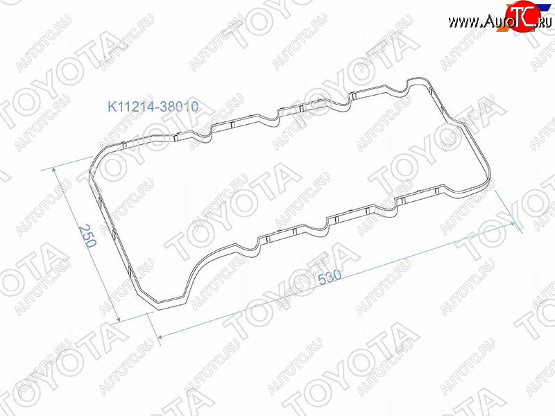 1 649 р. Прокладка клапанной крышки (3URFE) TOYOTA Lexus LX570 J200 1-ый рестайлинг (2012-2015)  с доставкой в г. Краснодар