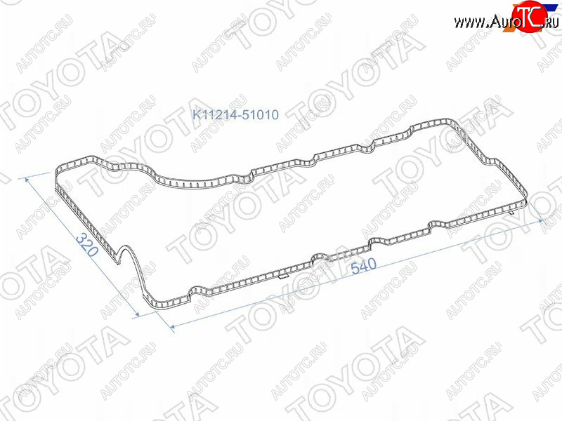 1 349 р. Прокладка клапанной крышки LH (1VDFTV) TOYOTA  Toyota Land Cruiser  200 (2007-2015) дорестайлинг, 1-ый рестайлинг  с доставкой в г. Краснодар