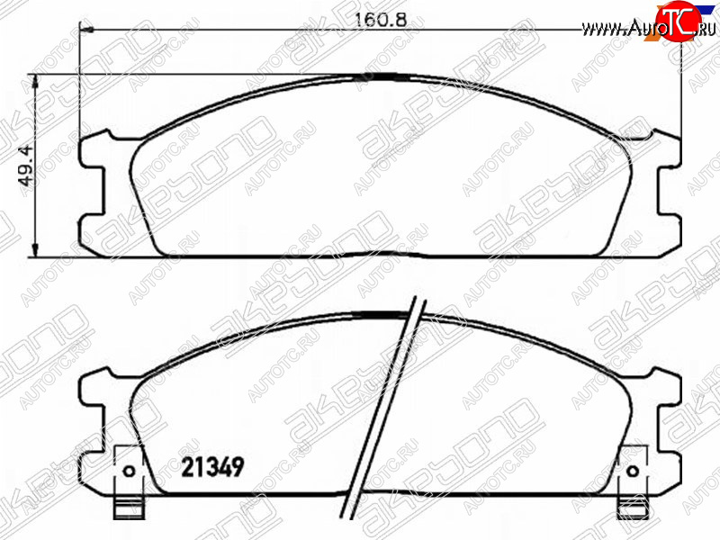 2 149 р. Колодки тормозные AKEBONO (передние)  Nissan Navara  1 D21 - Pathfinder  R50  с доставкой в г. Краснодар