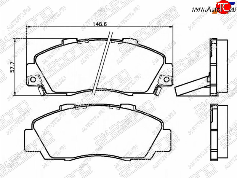 2 259 р. Колодки тормозные AKEBONO (передние)  Honda Odyssey  1 - StepWagon  RF1,RF2  с доставкой в г. Краснодар