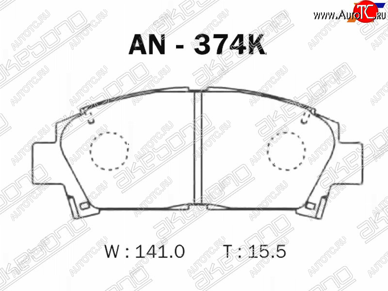 2 999 р. Колодки тормозные AKEBONO (передние)  Toyota Avensis  T220 седан (2000-2003) рестайлинг  с доставкой в г. Краснодар